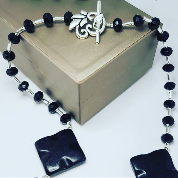 Black agate necklace - Picture 3 of 3